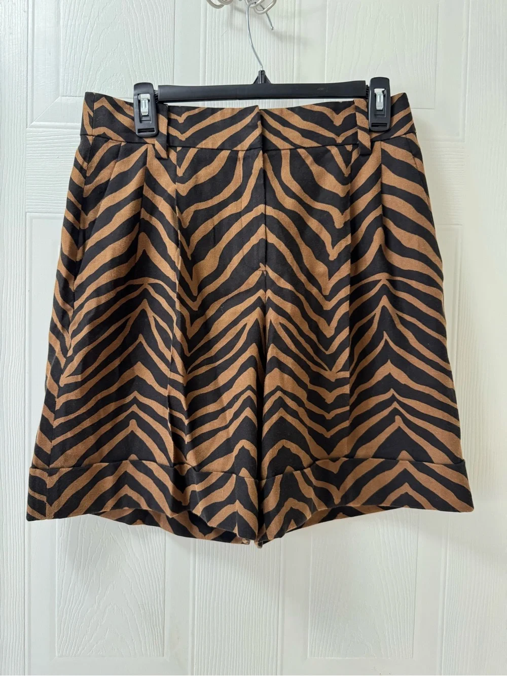 Lafayette 148 New York Black and Brown Zebra-Print Mini Skirt